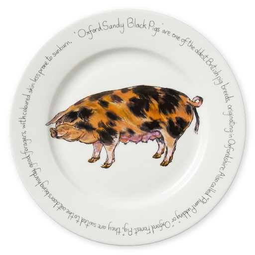 Oxford Sandy Black Pig 30cm Plate