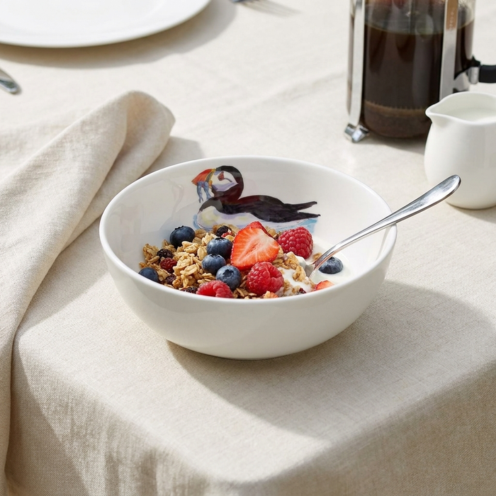 Puffin Swimming 16cm Bowl in use