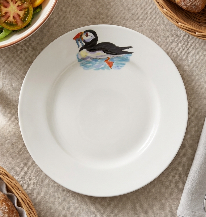 Richard Bramble Puffin Swimming 26cm Plate lifestyle