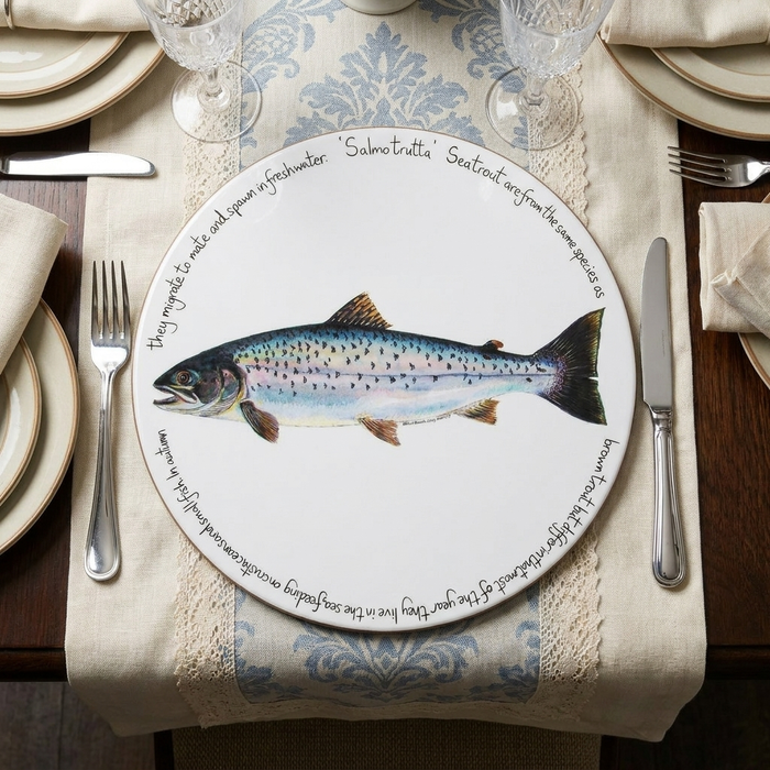 Sea Trout Tablemat styled on the table