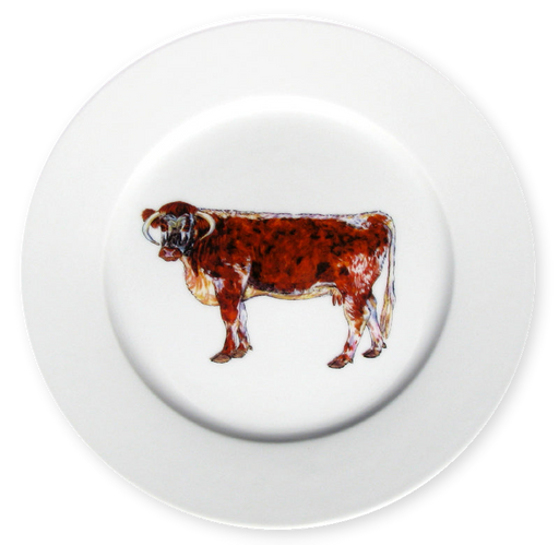 Richard Bramble Longhorn Cow 19cm Plate