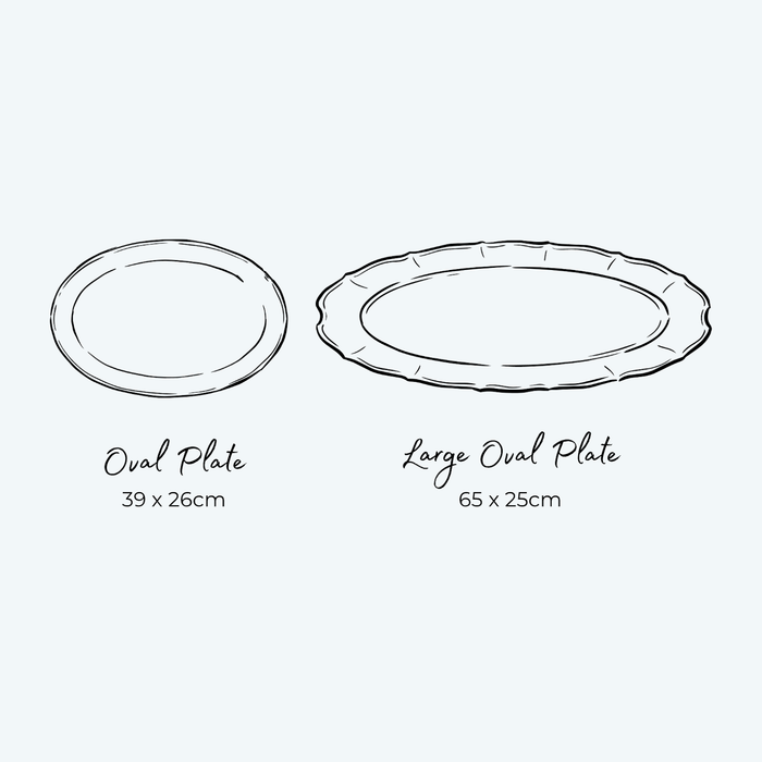 Almonds 39cm (15.4") Oval Plate with TEXT