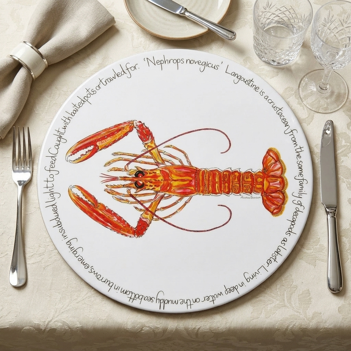 Langoustine Tablemat styled on the table