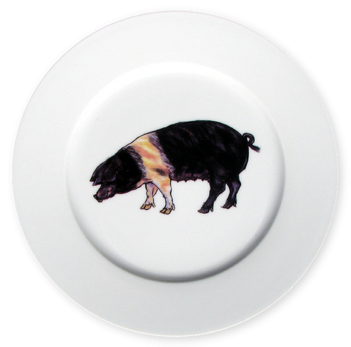 Richard Bramble British Saddleback Pig 19cm Plate