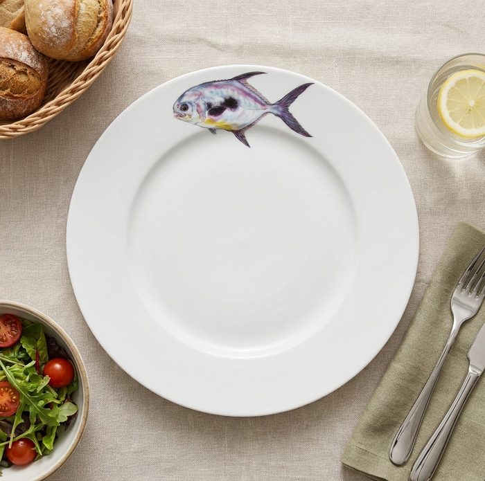 Permit 26cm Flat Rimmed Plate styled on the table