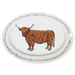highland cow oval plate