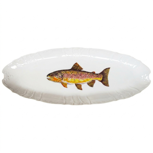 Brown Trout 65cm large oval plate