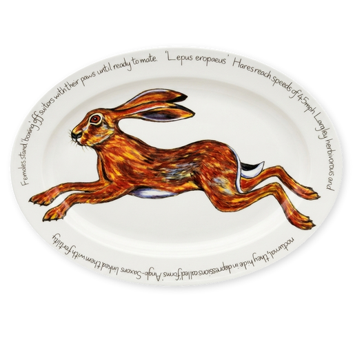 leaping hare oval plate