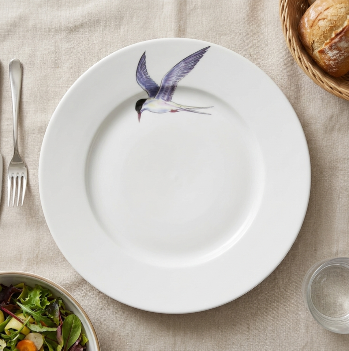 Tern 26cm Flat Rimmed Plate styled on the table