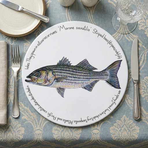 Striped bass tablemat