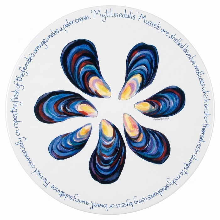 Fruits de Mer Tablemat Set of 6 size & rim guide