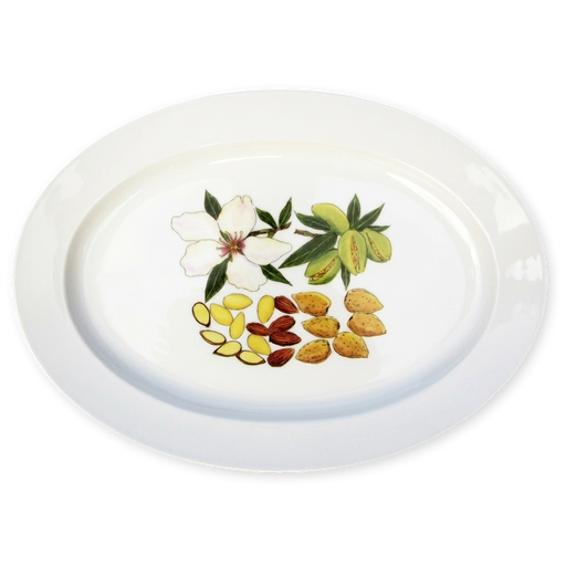 almonds oval plate