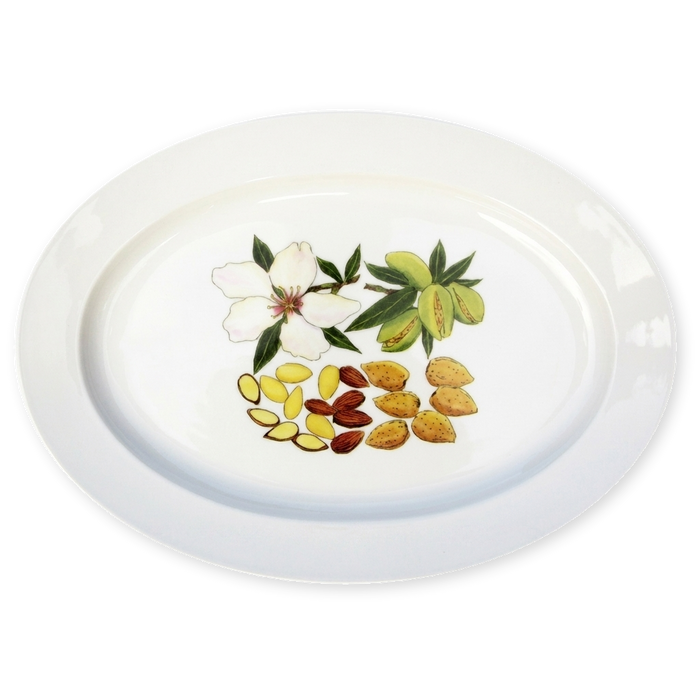 almonds oval plate