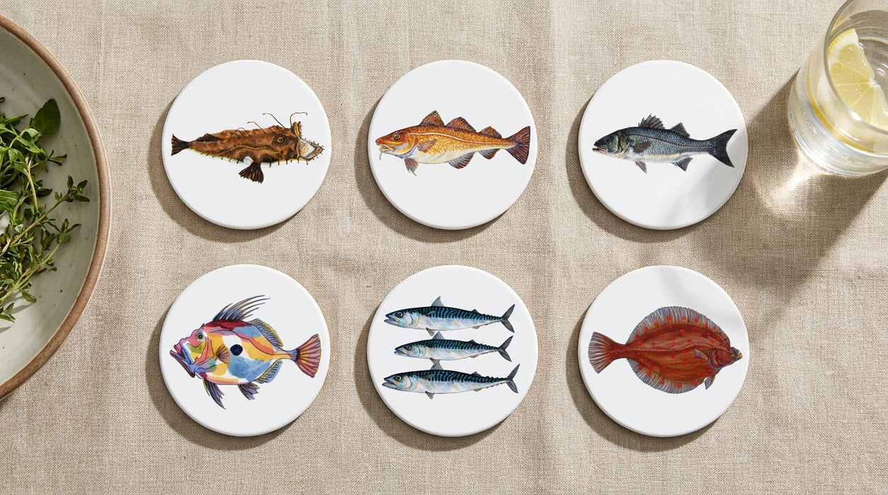 Sea Fish Coaster Set lifestyle