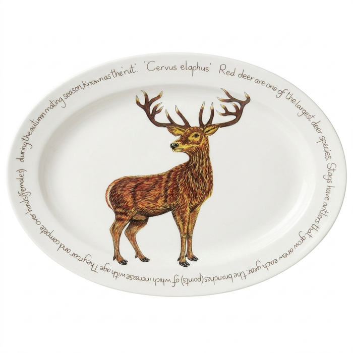 Stag Standing 39cm oval plate