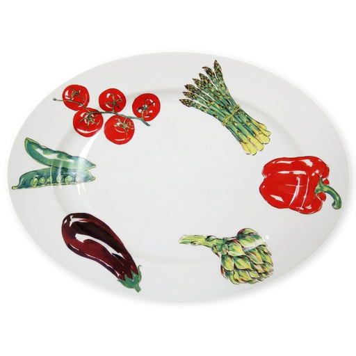 vegetables oval plate