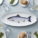 Salmon 65cm large oval plate lifestyle
