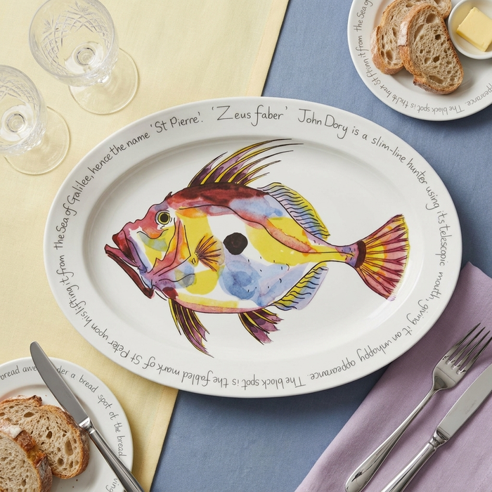 John Dory 39cm (15.4") Oval Plate styled on the table