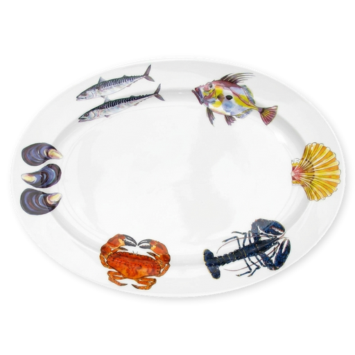 fish and shellfish oval plate