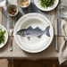 Striped bass 30cm deep rimmed plate lifestyle