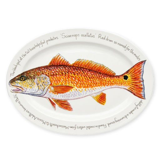 red drum oval plate