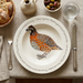 Bobwhite quail 30cm deep rimmed plate lifestyle