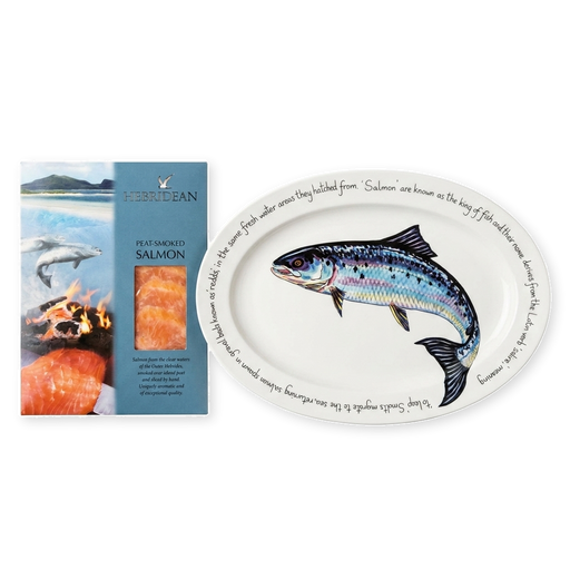 leaping salmon oval plate