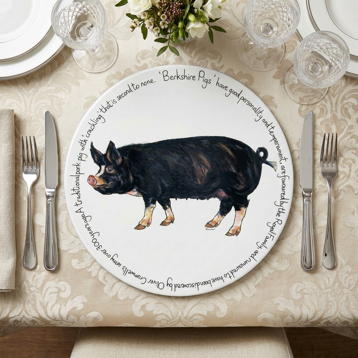 Berkshire Pig Tablemat styled on the table