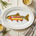 Golden Trout 39cm oval plate lifestyle