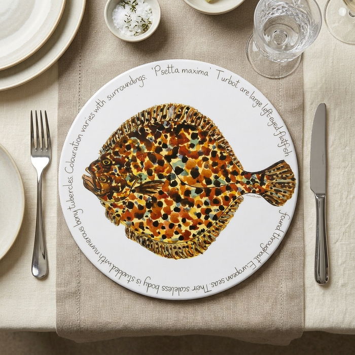 Turbot Tablemat styled on the table