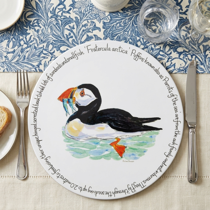 Puffin Swimming Tablemat styled on the table
