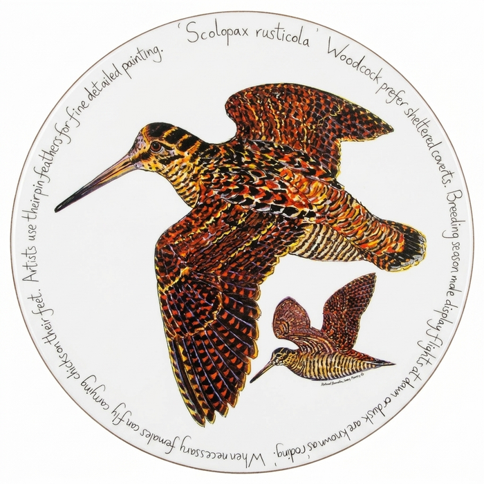 British Gamebirds Tablemat Set of 6 size & rim guide