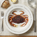 Dungeness crab 30cm deep rimmed plate lifestyle