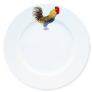 Cockerel or Rooseter 26cm Flat Rimmed Plate