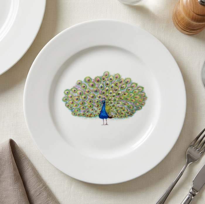 Peacock 19cm Flat Rimmed Plate styled on the table