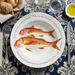 Red mullet 30cm deep rimmed plate lifestyle
