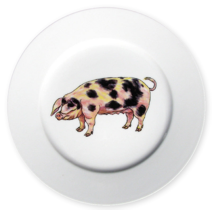 Richard Bramble Gloucestershire Old Spot Pig 19cm Plate