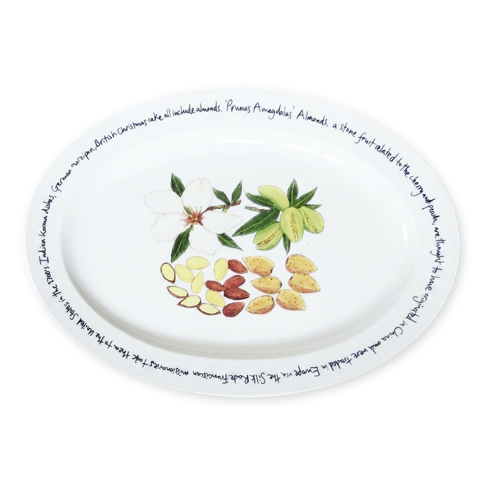 almonds oval plate