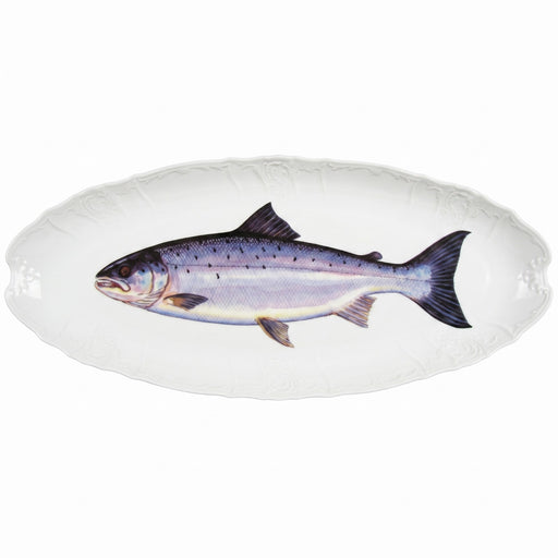 Salmon 65cm large oval plate