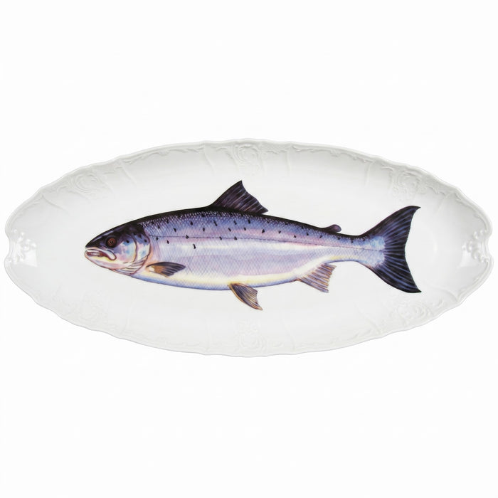 Salmon 65cm large oval plate