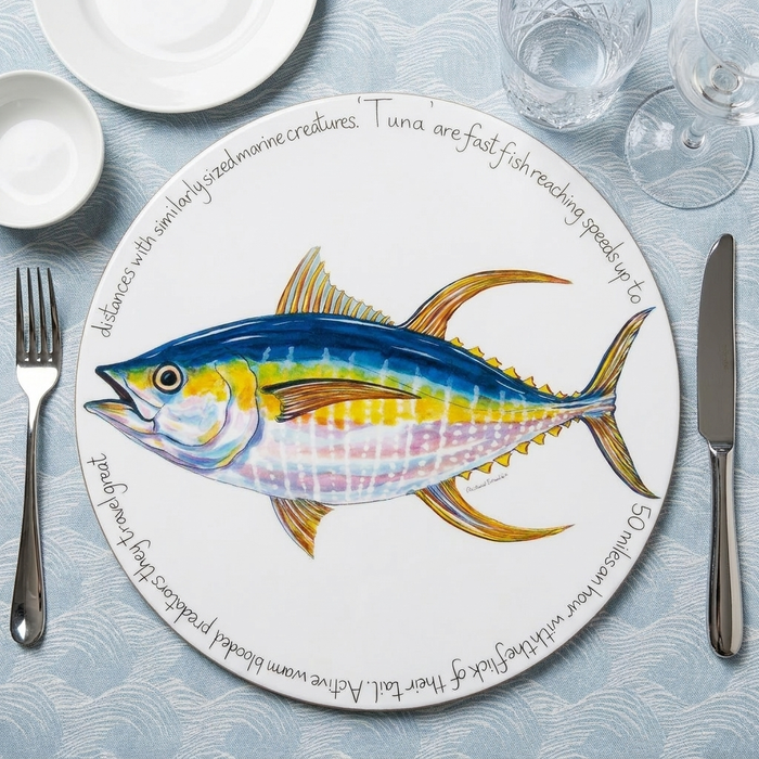 Yellowfin Tuna Tablemat styled on the table