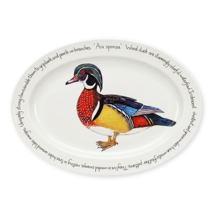 wood duck oval plate