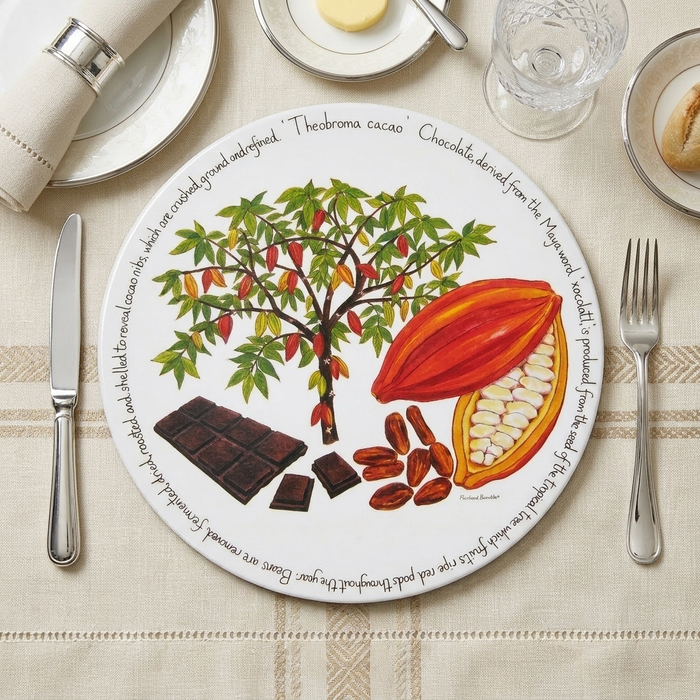 Chocolate & Cocoa Tree Tablemat styled on the table