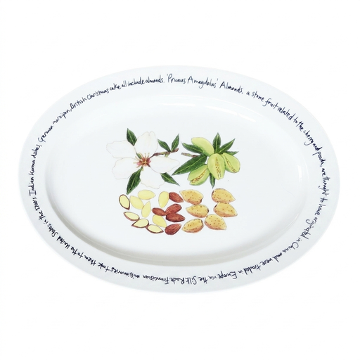 Almonds 39cm oval plate with text