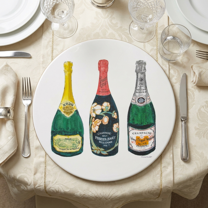 Champagnes 2 Tablemat styled on the table