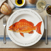 Red snapper 30cm deep rimmed plate lifestyle