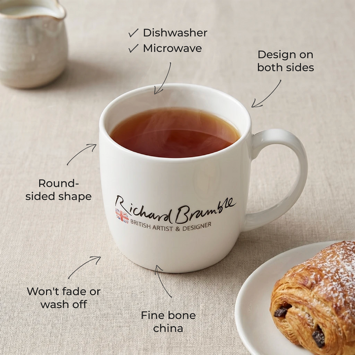 Red Lobster Mug (medium round sided) in use