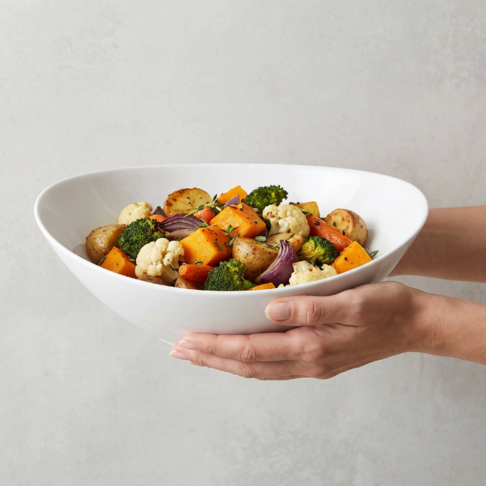 Jersey Royal Potato 27cm Oval Bowl (limited edition) table setting