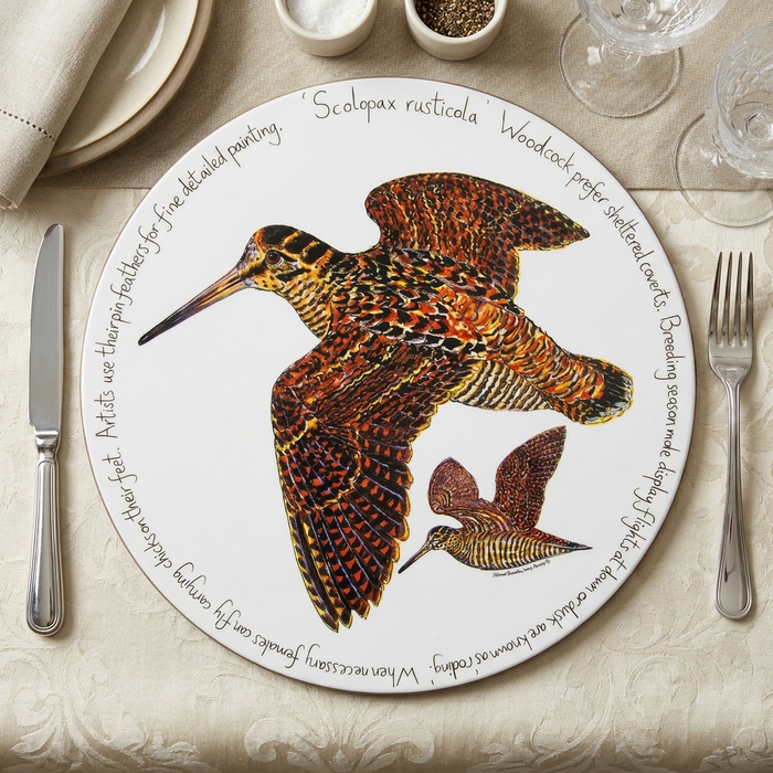 Woodcock Tablemat styled on the table