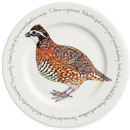 Bobwhite Quail 30cm Flat Rimmed Plate